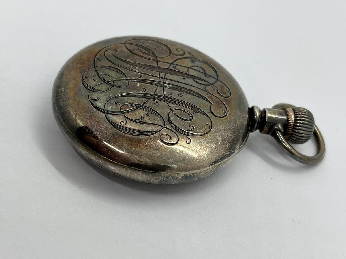 Sterling silver pocket watch case 16s