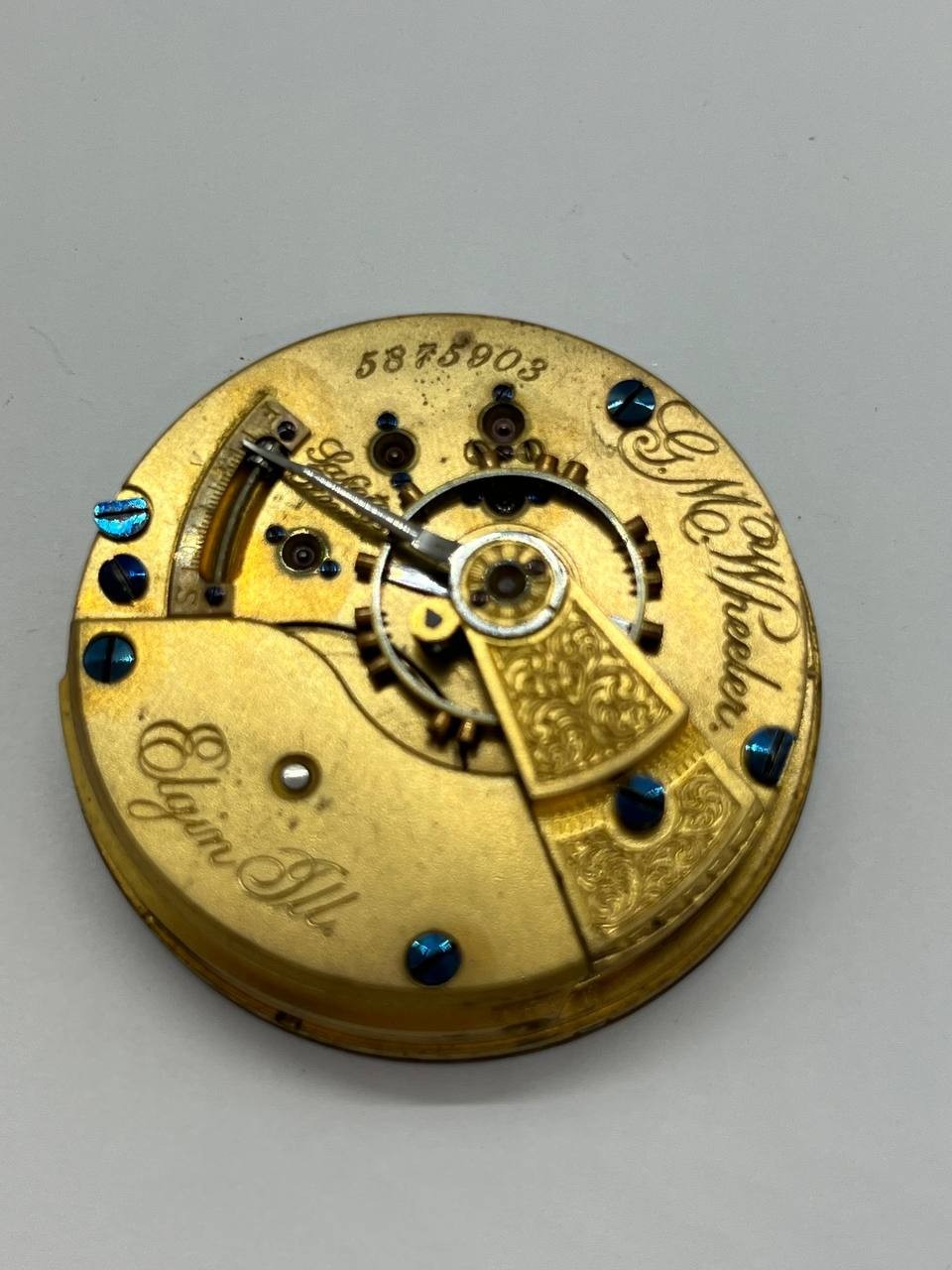 Elgin pocket watch movement 18s