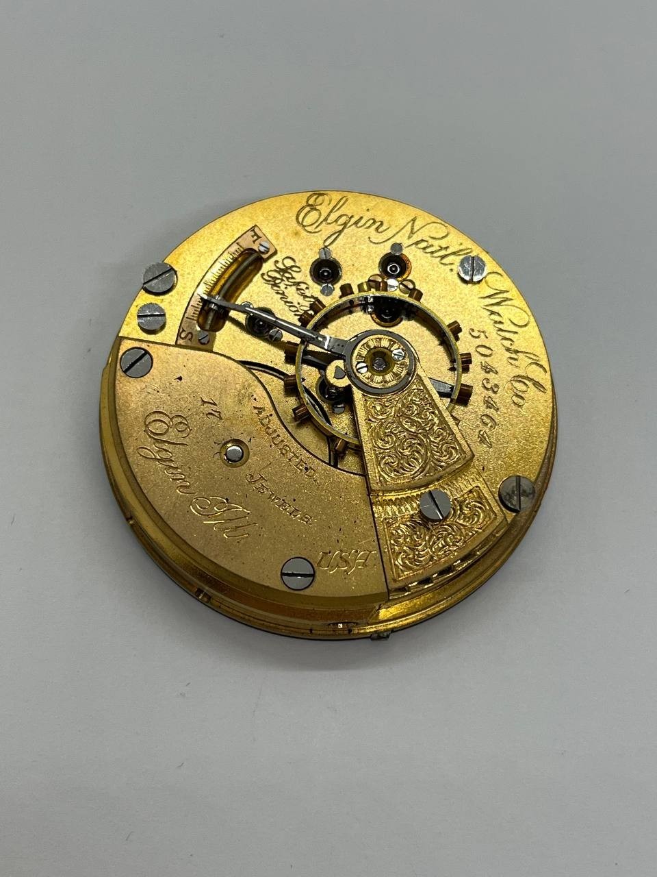 Elgin pocket watch movement 18s