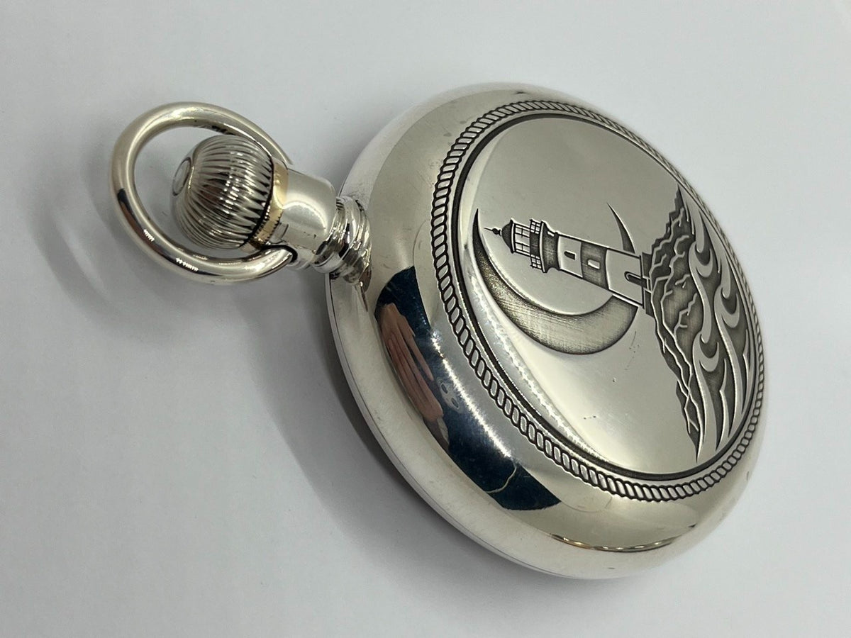 silver filled pocket watch case 18s engraved