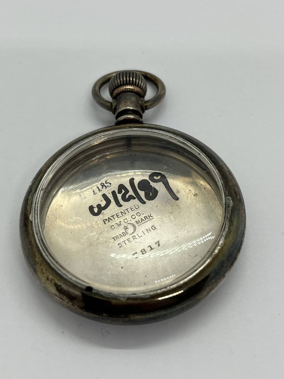 Sterling silver pocket watch case 16s