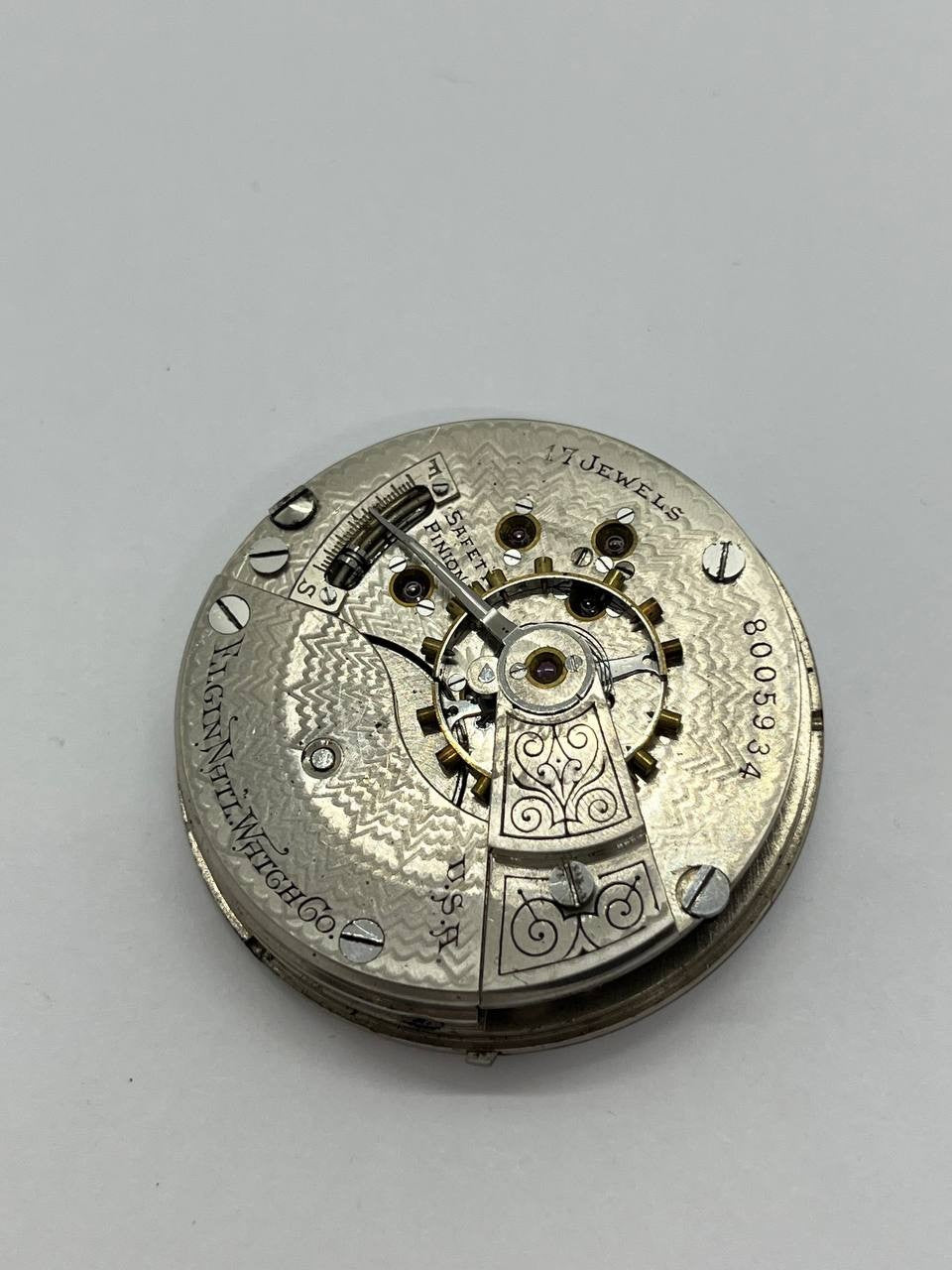 Elgin pocket watch movement 18s