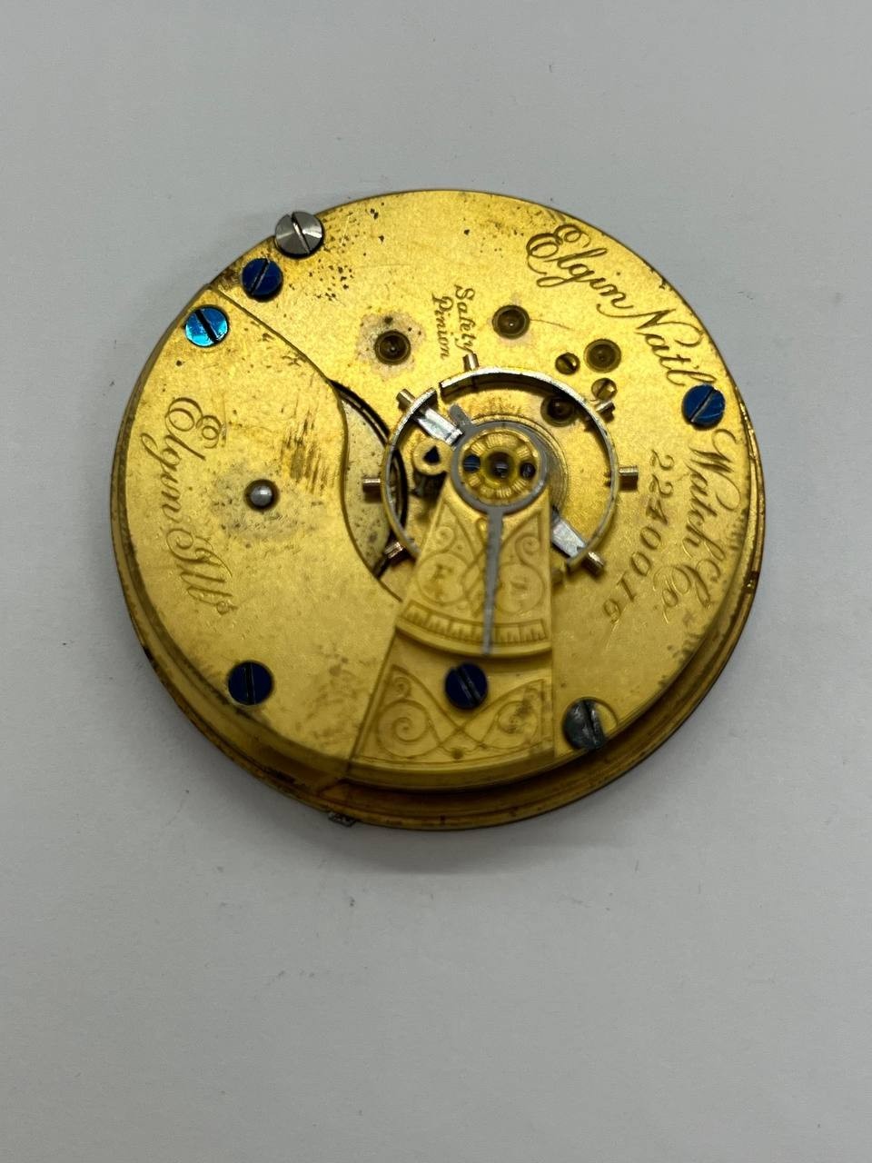 Elgin pocket watch movement 18s