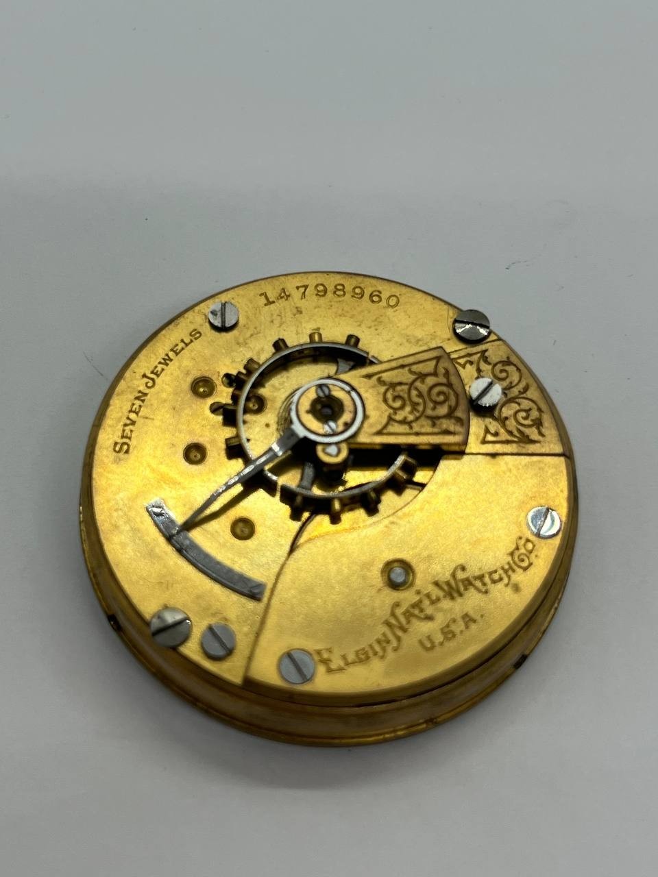 Elgin pocket watch movement 18s