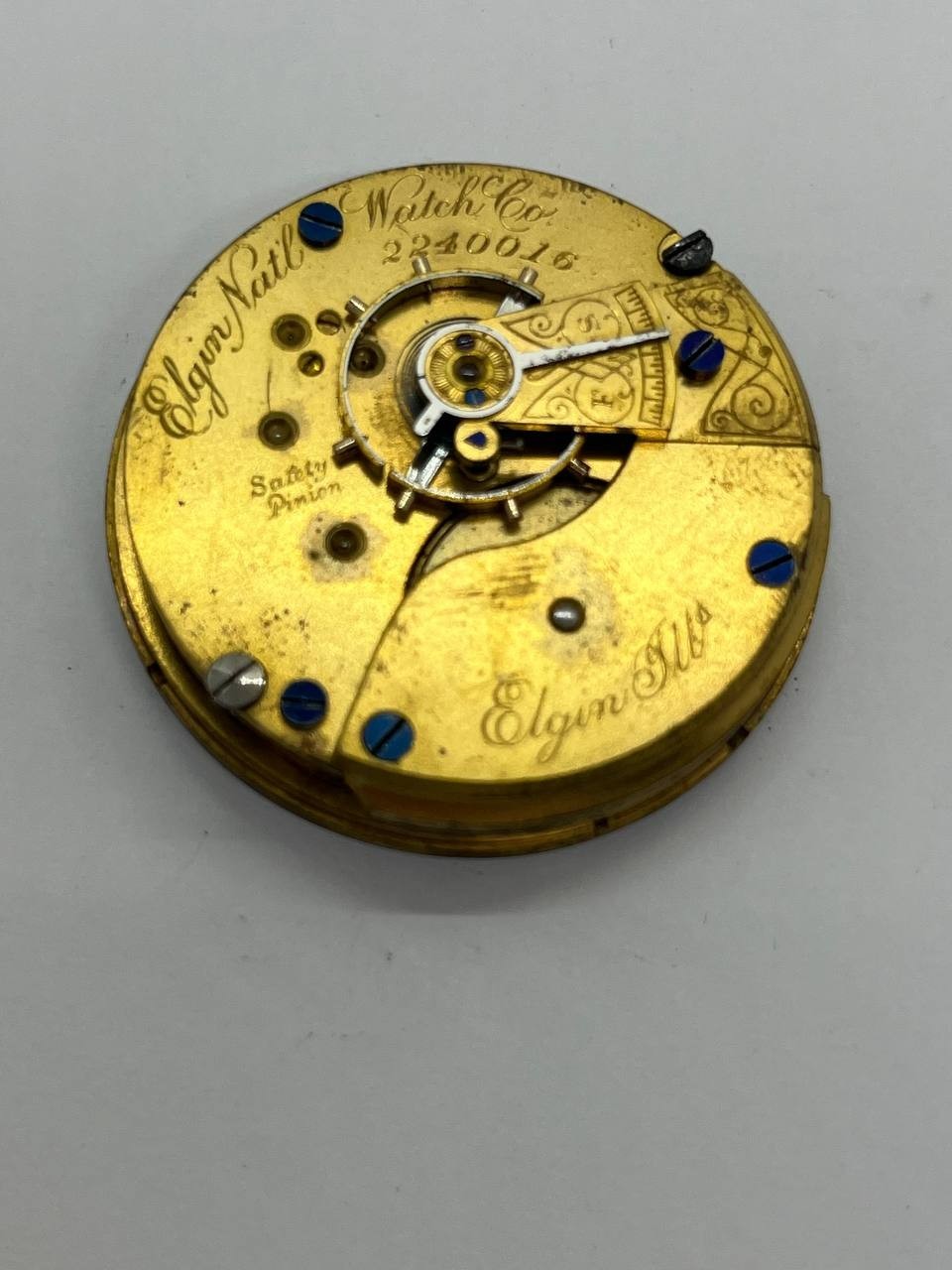 Elgin pocket watch movement 18s