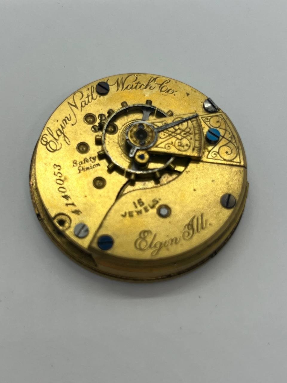 Elgin pocket watch movement 18s