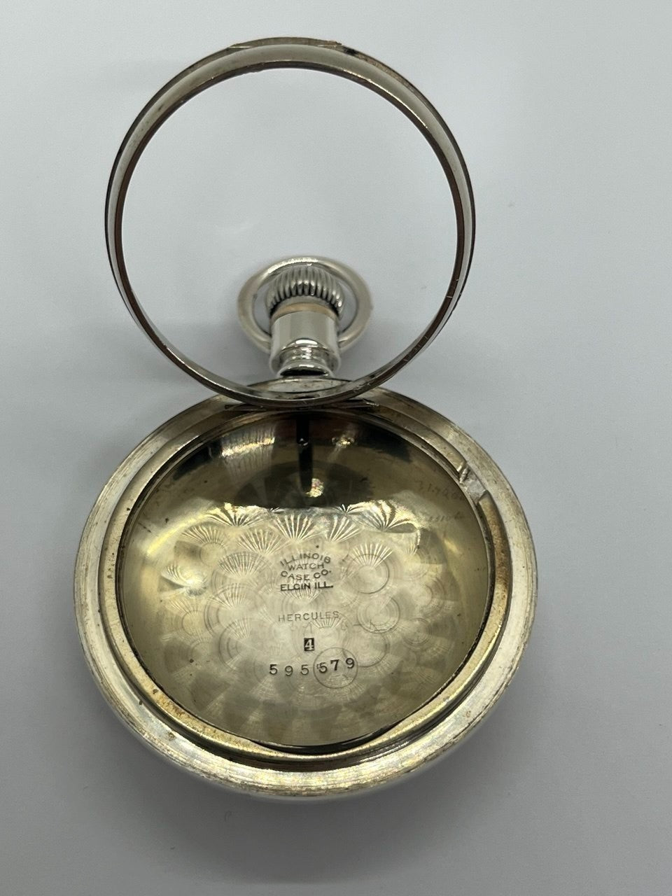 silver filled pocket watch case 18s engraved