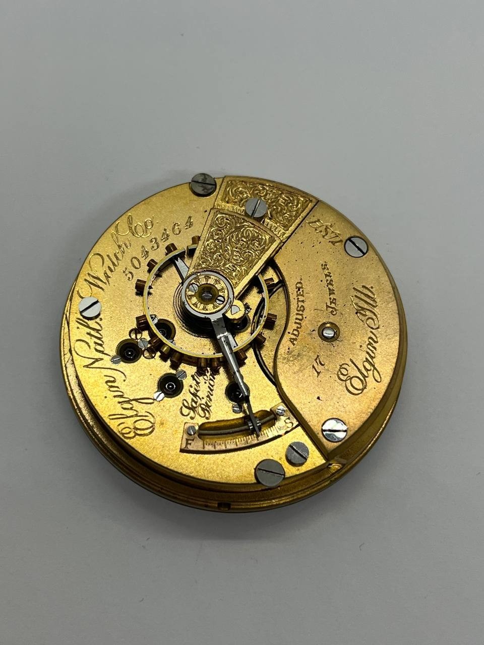 Elgin pocket watch movement 18s