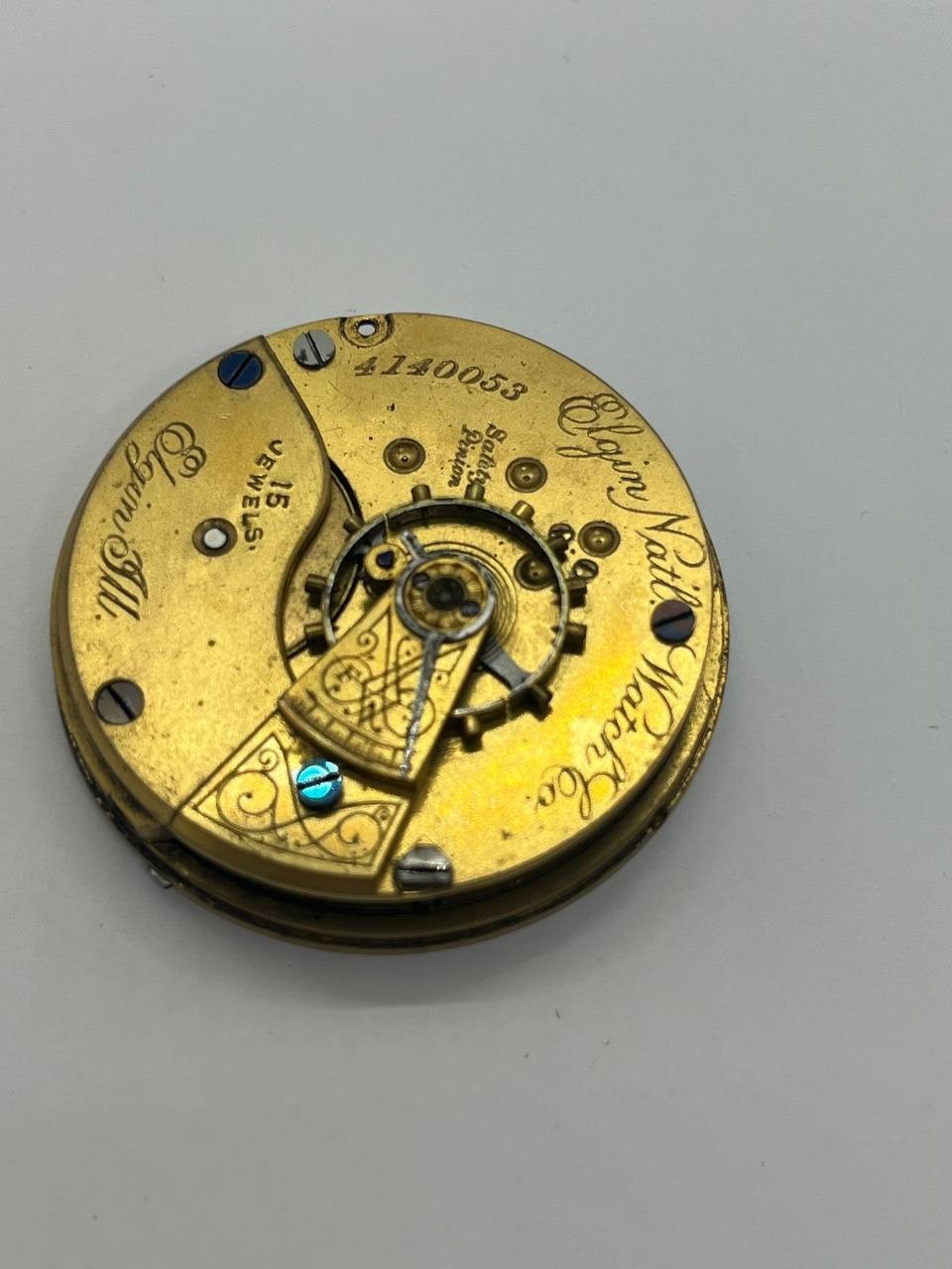 Elgin pocket watch movement 18s