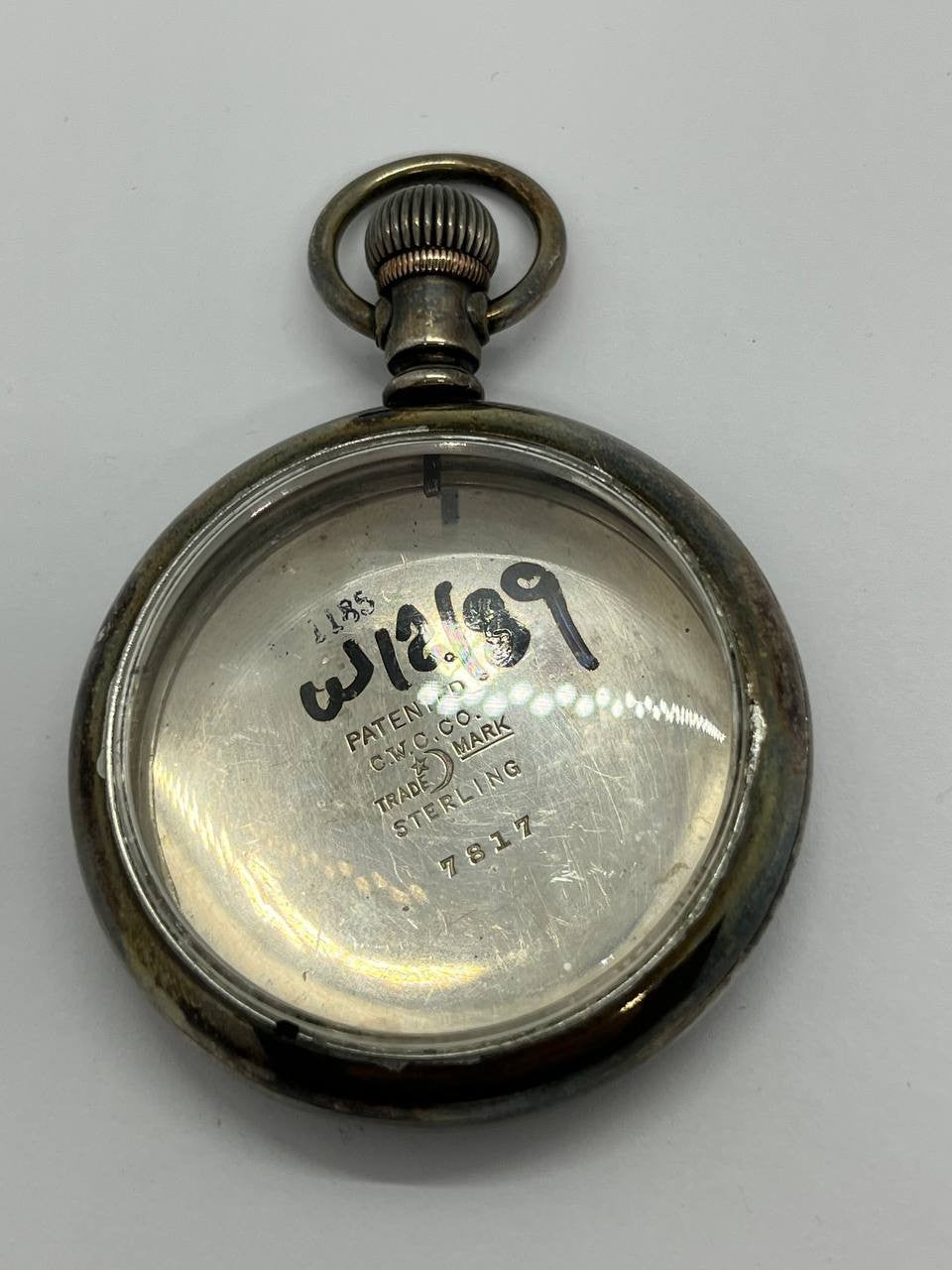 Sterling silver pocket watch case 16s