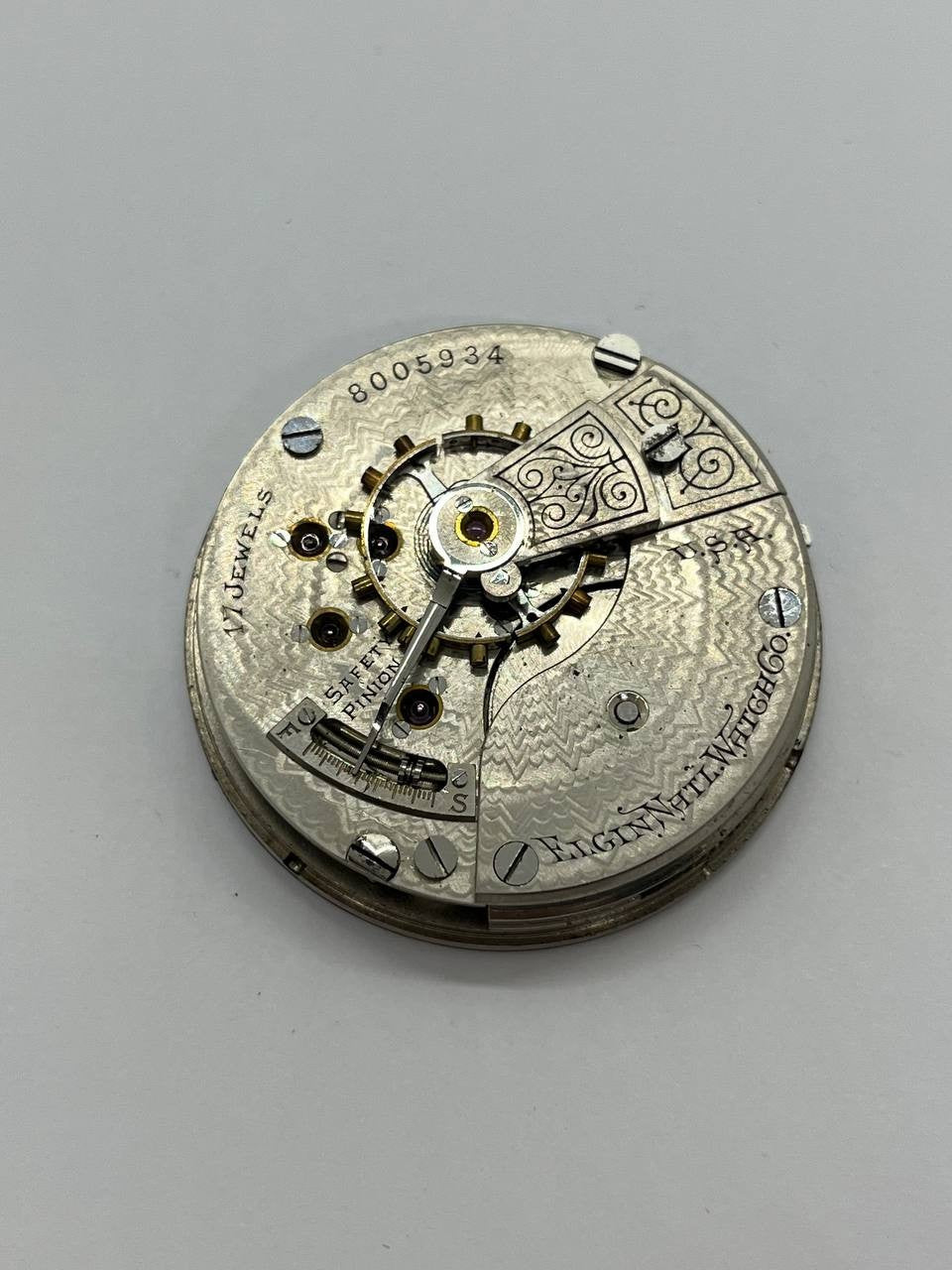 Elgin pocket watch movement 18s