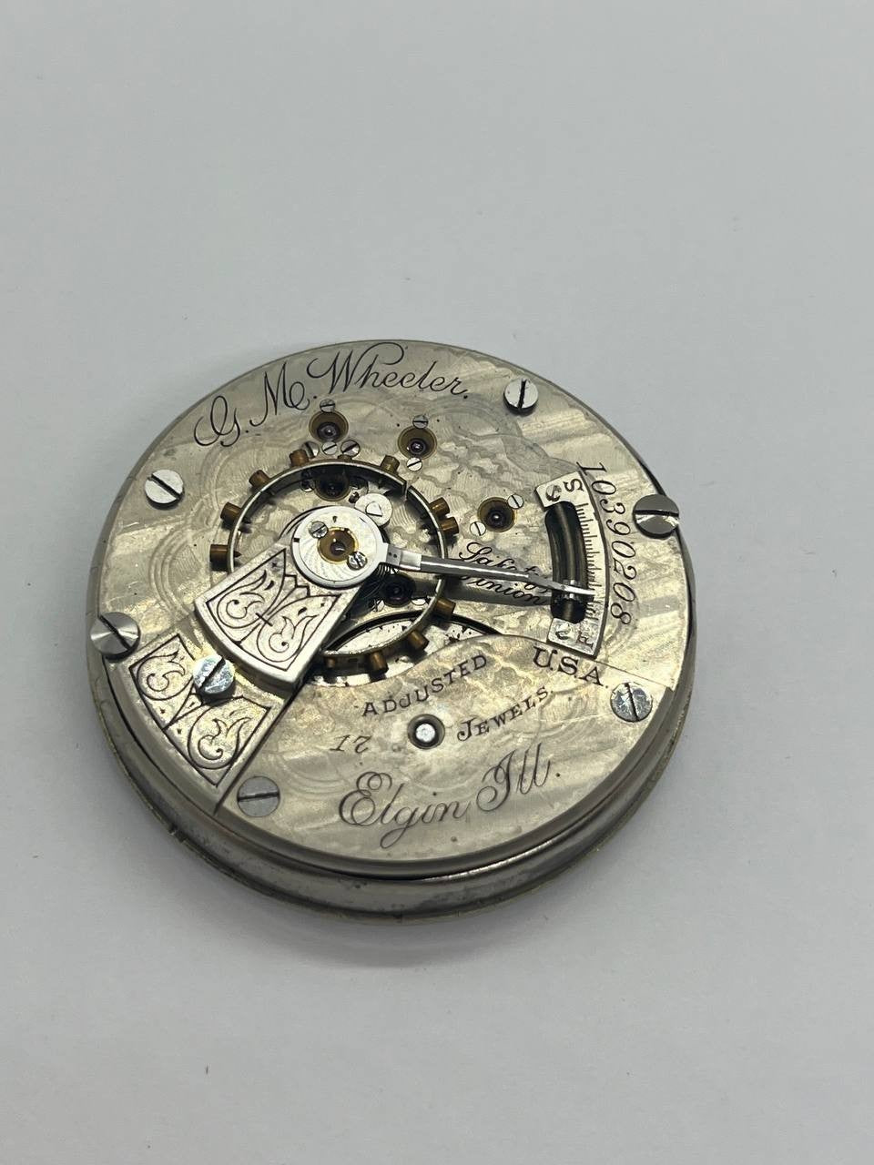 Elgin pocket watch movement 18s