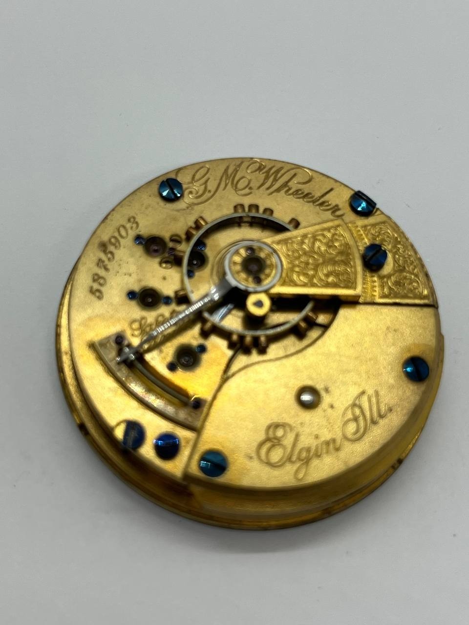 Elgin pocket watch movement 18s